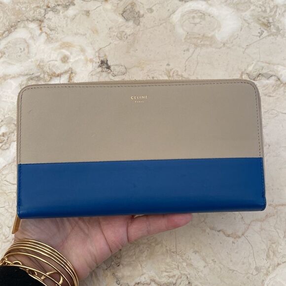 CELINE Bicolor Leather Zippy Zip Around Long Wallet - Picture 2 of 13